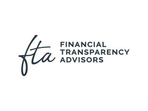 Logo von Financial Transparency Advisors. Links ein handschriftliches Kürzel "fta", rechts daneben der Schriftzug "Financial Transparency Advisors" in Großbuchstaben.