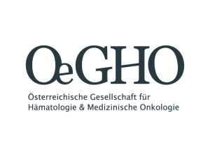 Logo der OeGHO – Österreichische Gesellschaft für Hämatologie & Medizinische Onkologie. Großer Schriftzug "OeGHO" mit ausgeschriebenem Namen darunter.